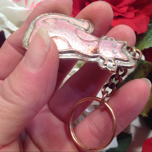 Keychain Cat Pink Glitter - Picture 6 of 8